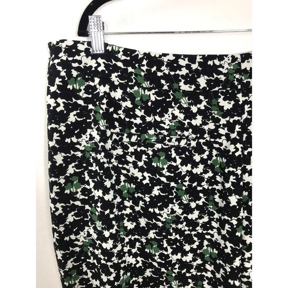 Boden 20/22 Dress Pants Black Green Floral Pattern Wide Leg Fall Plus Curvy Easy - Picture 5 of 9